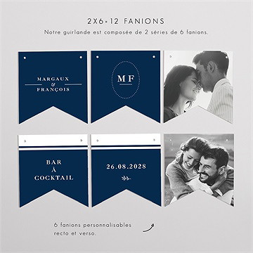 Guirlande mariage bleu romantique - Vue d'ensemble