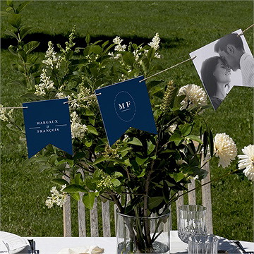 Guirlande mariage bleu romantique - Mise en situation