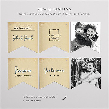 Guirlande mariage notre télégramme - Vue d'ensemble