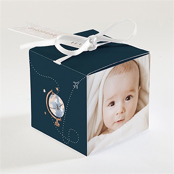 Boîte de dragées baptême mon passeport bapteme - Dos de la boîte