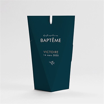 Boîte de dragées baptême mon passeport bapteme étui - Dos de la boîte