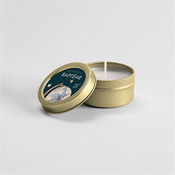 Bougie baptême mon passeport bapteme or - Mise en situation