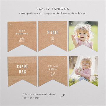 Guirlande baptême pele mele photo original - Vue d'ensemble