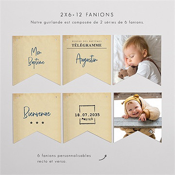 Guirlande baptême télégramme baptême - Vue d'ensemble