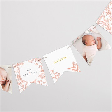Guirlande baptême motif gravure étiquette