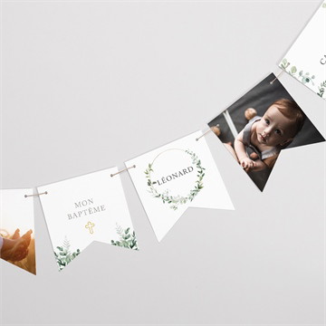 Guirlande baptême l'eucalyptus étiquette