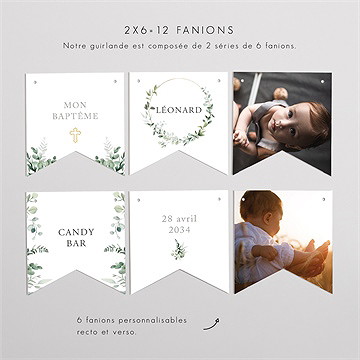 Guirlande baptême l'eucalyptus - Vue d'ensemble