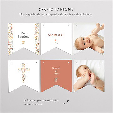 Guirlande baptême florilège - Vue d'ensemble