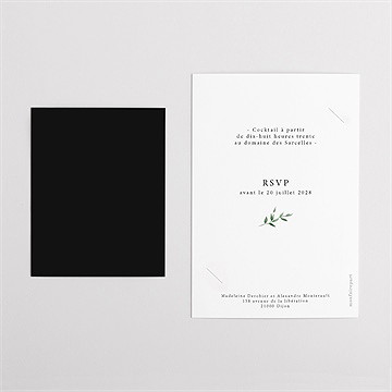 Faire-part mariage a l'ombre de l'olivier duo - Dos du faire-part