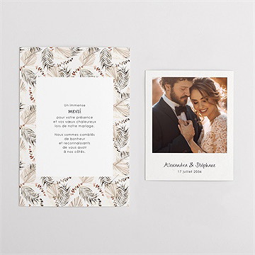 Remerciement mariage pampa duo - Vue d'ensemble