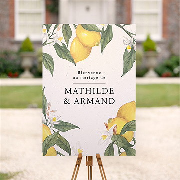 Panneau bienvenue citron