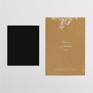 Remerciement mariage belle découverte duo - Dos du remerciement