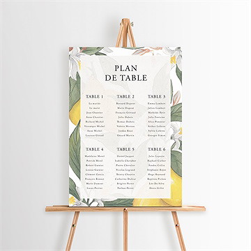 Plan de table mariage citron