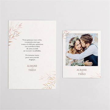 Remerciement mariage poésie boheme duo - Vue d'ensemble