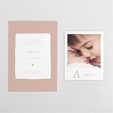 Faire-part naissance belle initiale duo - Vue d'ensemble