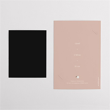 Faire-part naissance belle initiale duo - Dos du faire-part