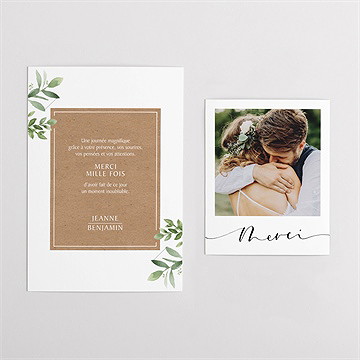 Remerciement mariage nature chic duo - Vue d'ensemble