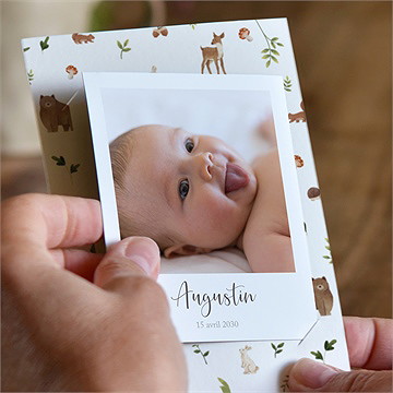 Faire-part naissance joyeux compères duo - Mise en situation