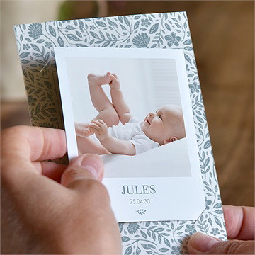 Faire-part naissance adorable duo - Mise en situation