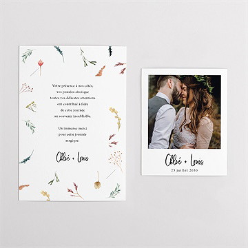 Remerciement mariage art champêtre duo - Vue d'ensemble