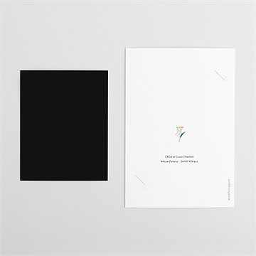 Remerciement mariage art champêtre duo - Dos du remerciement