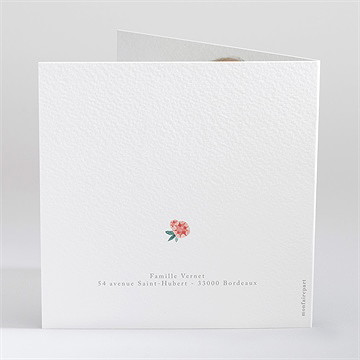 Faire-part naissance printemps - Dos du faire-part