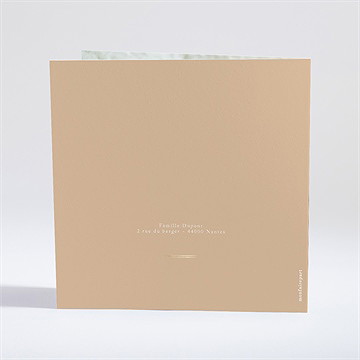 Faire-part naissance fleurs vintage dorure - Dos du faire-part