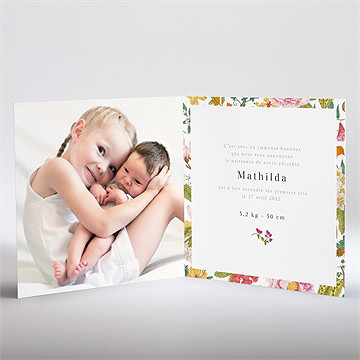 Faire-part naissance coloré dorure - Intérieur du faire-part