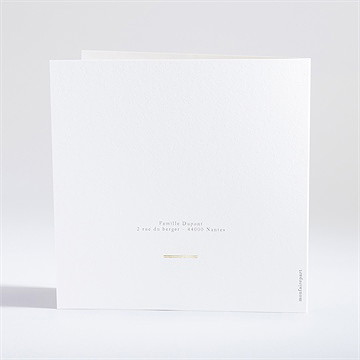 Faire-part naissance coloré dorure - Dos du faire-part