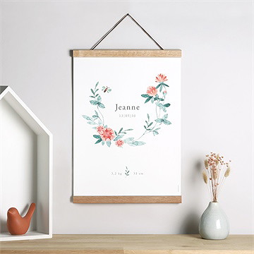 Affiche naissance printemps - Mise en situation