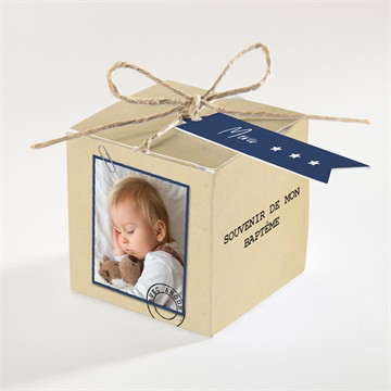 Boîte de dragées baptême télégramme baptême magnet