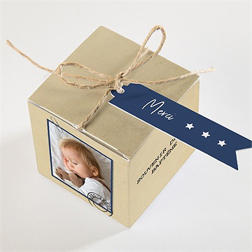 Boîte de dragées baptême télégramme baptême - Dessus de la boîte