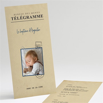 Menu baptême télégramme baptême magnet