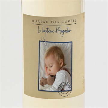 Etiquette de bouteille baptême télégramme baptême magnet