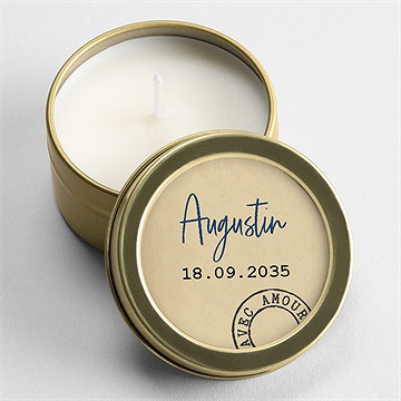 Bougie baptême télégramme baptême or