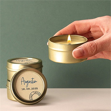 Bougie baptême télégramme baptême or - Bougie allumée