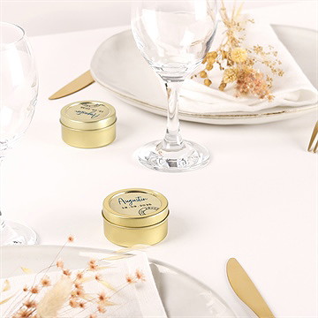 Bougie baptême télégramme baptême or - Mise en situation