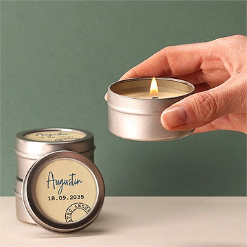 Bougie baptême télégramme baptême argent - Bougie allumée