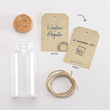 Mignonette baptême télégramme baptême étiquette - Vue d'ensemble