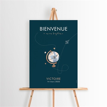 Panneau bienvenue mon passeport bapteme magnet