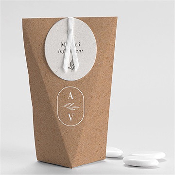 Boîte de dragées mariage capsule champetre étui