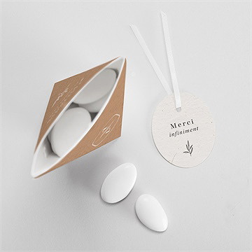 Boîte de dragées mariage capsule champetre étui - Intérieur de la boîte