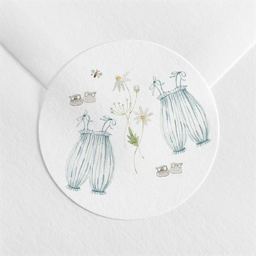 Sticker naissance jumeaux barboteuse