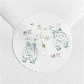 Sticker naissance jumeaux barboteuse
