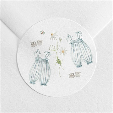 Sticker naissance jumeaux barboteuse