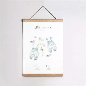 Affiche naissance jumeaux barboteuse