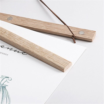 Affiche naissance jumeaux barboteuse - Détail des supports en bois