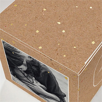 Boîte de dragées mariage capsule champetre dorure - Détail de la boîte