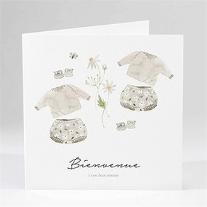 Faire-part naissance bébé jumeaux