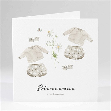 Faire-part naissance bébé jumeaux